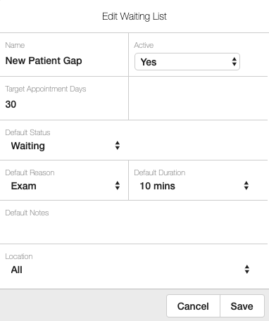 Setting up a waiting list 
