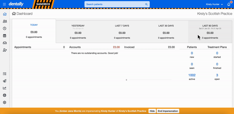 Dentally day-book report for Scottish Practices