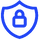 Padlock within a shield icon