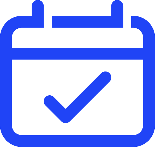 Calendar with tick icon