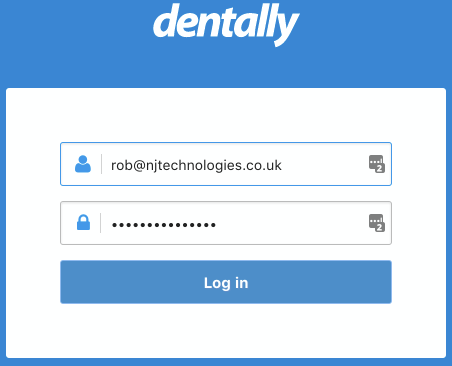 Password - Dentally dental software